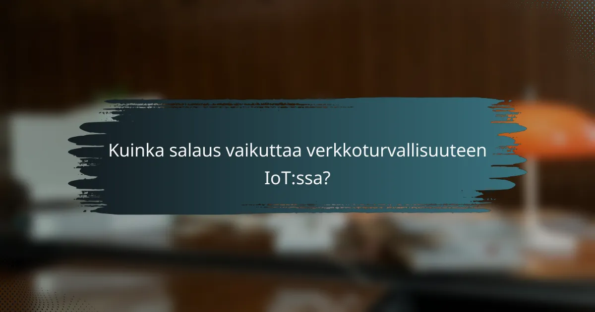 Kuinka salaus vaikuttaa verkkoturvallisuuteen IoT:ssa?