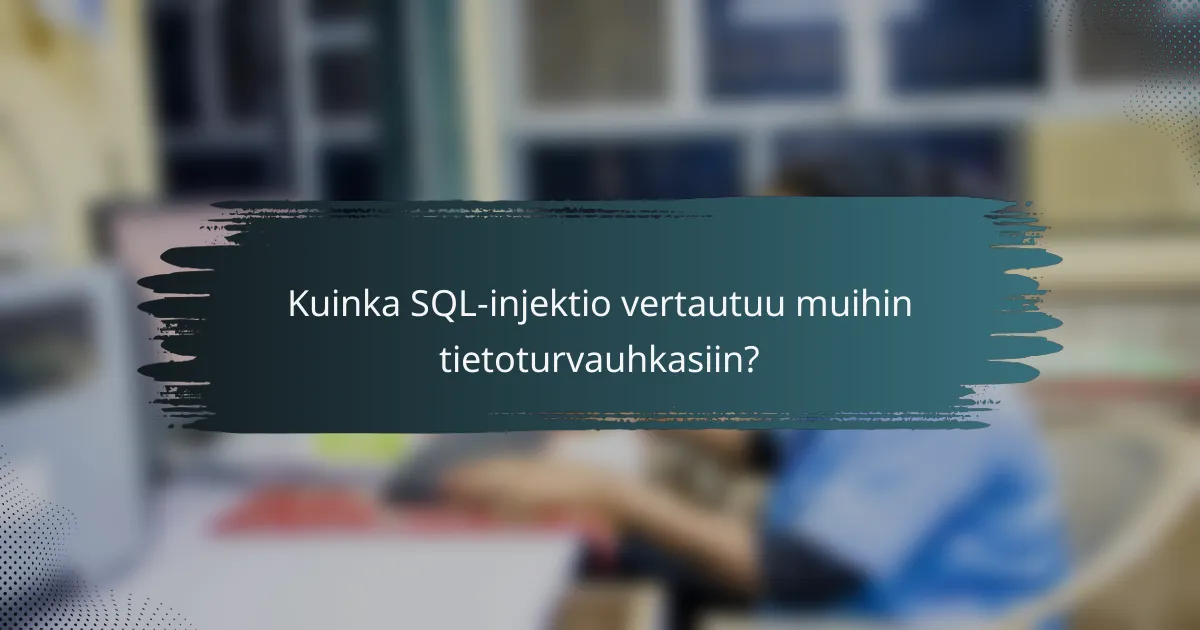 Kuinka SQL-injektio vertautuu muihin tietoturvauhkasiin?