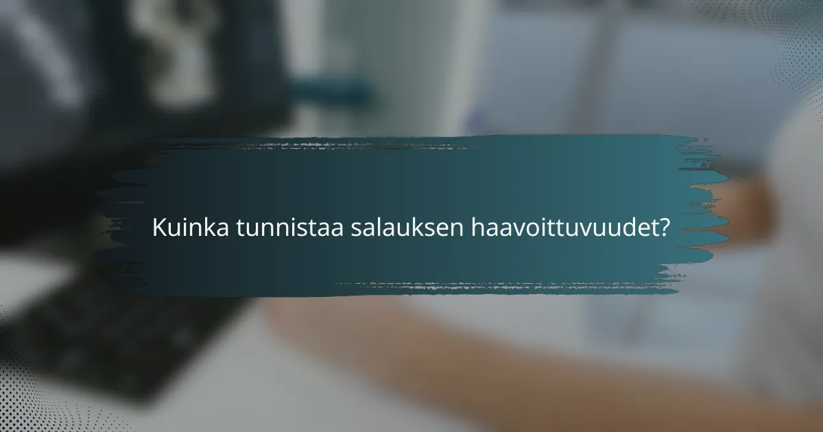 Kuinka tunnistaa salauksen haavoittuvuudet?