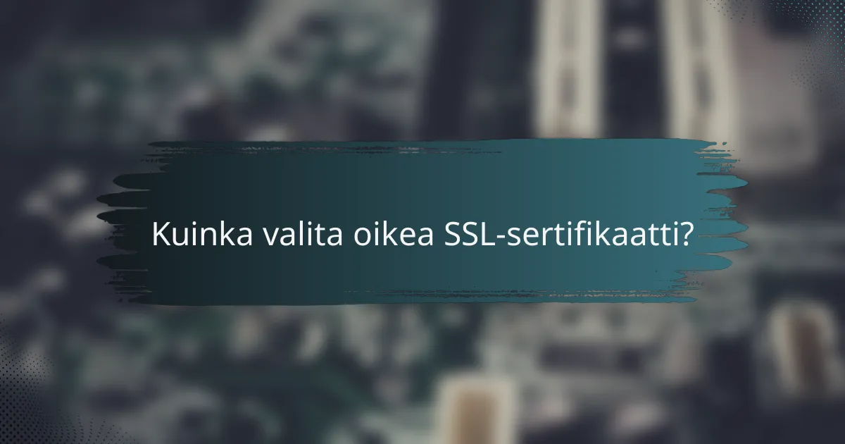 Kuinka valita oikea SSL-sertifikaatti?