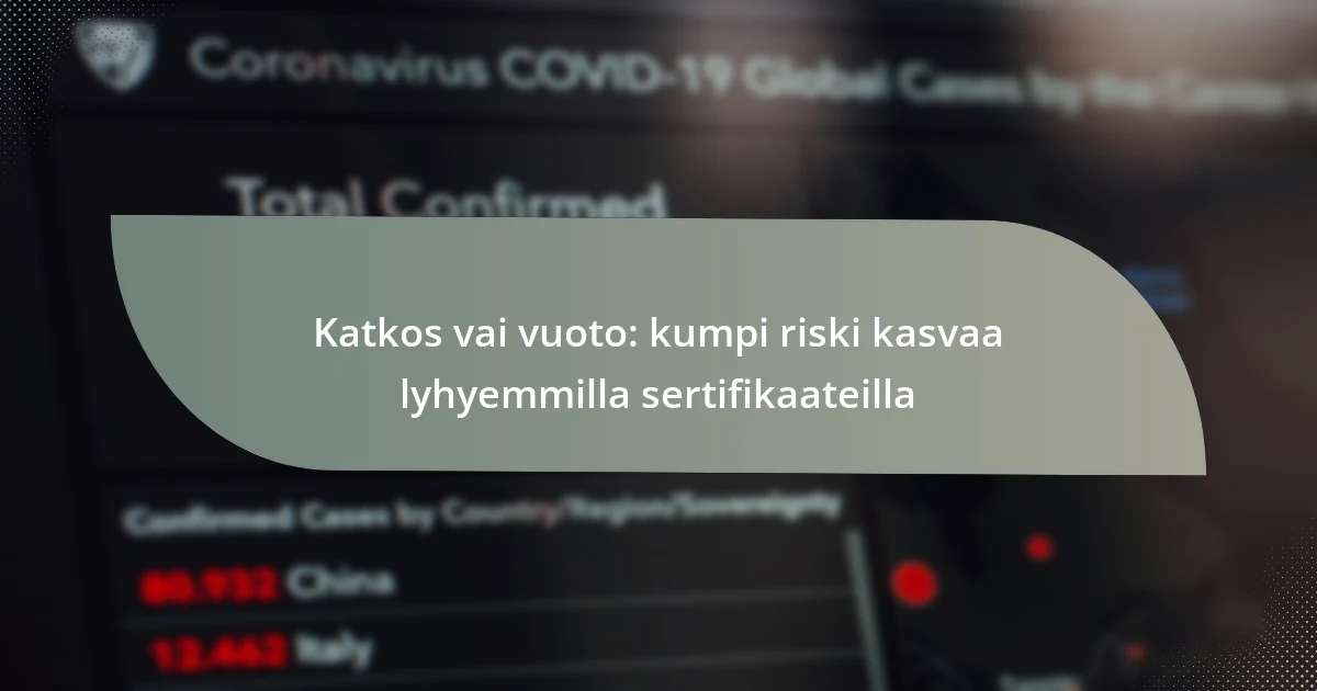 Katkos vai vuoto: kumpi riski kasvaa lyhyemmilla sertifikaateilla