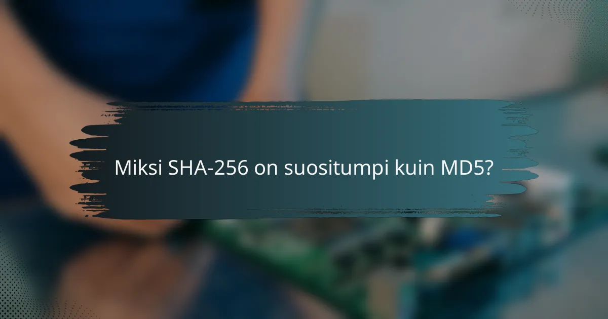 Miksi SHA-256 on suositumpi kuin MD5?