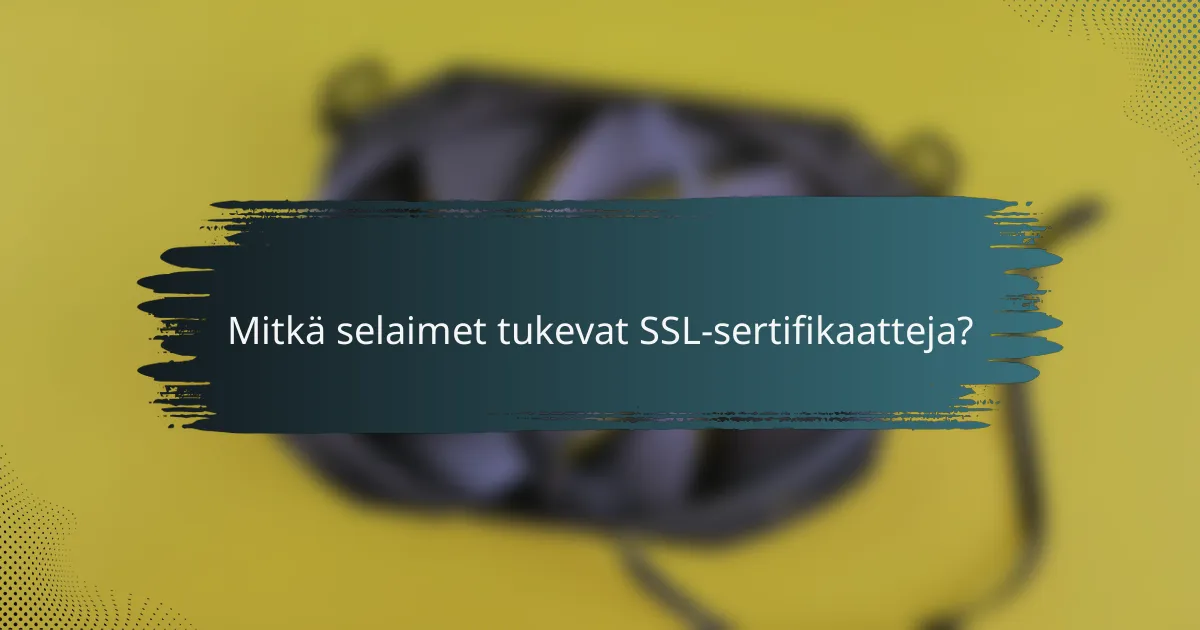 Mitkä selaimet tukevat SSL-sertifikaatteja?